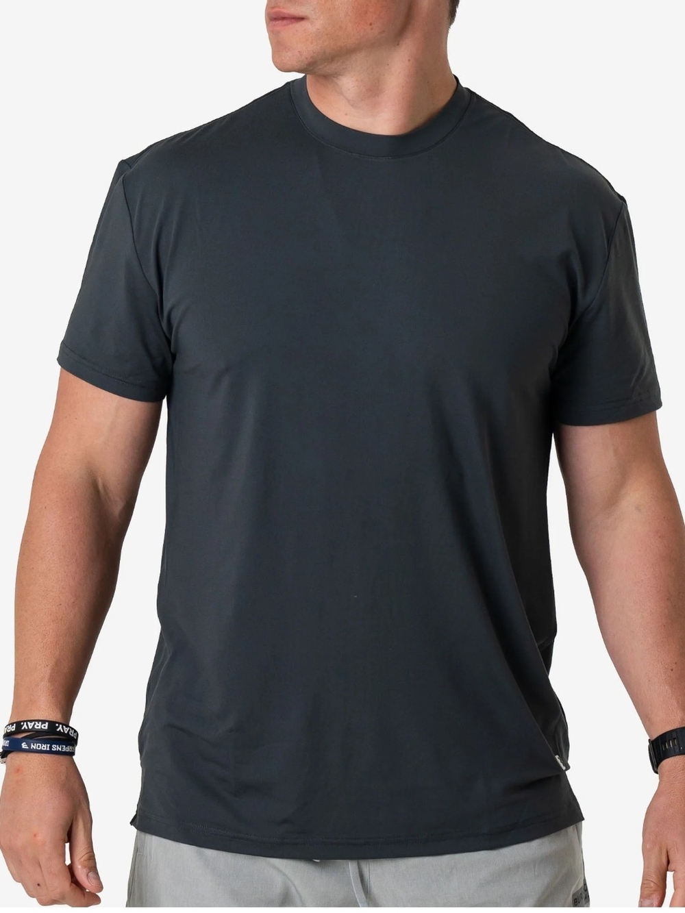 BURLEBO XXL Men's Short-Sleeve Crew Tee in Charcoal
